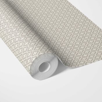 'Atemoya' Neutral Geometric Diamond Lattice Wallpaper (Gray/ Soft Taupe/ White)