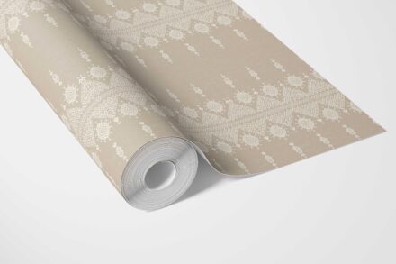 'Chivor' Neutral Floral Striped Wallpaper (Beige/ Off-White) - Image 3