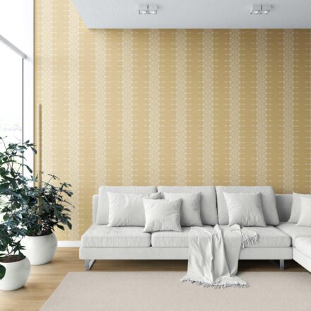 'Getty' Floral Striped Wallpaper (Yellow/ Off-White) - Image 6
