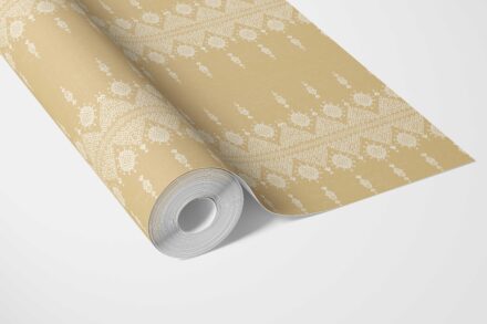 'Getty' Floral Striped Wallpaper (Yellow/ Off-White) - Image 3