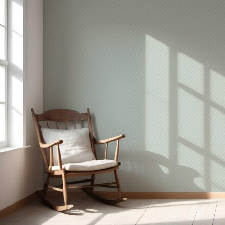 'Roe Deer' Small Diamond Lattice/ Textured Check Wallpaper (Blue/ White) - Image 5