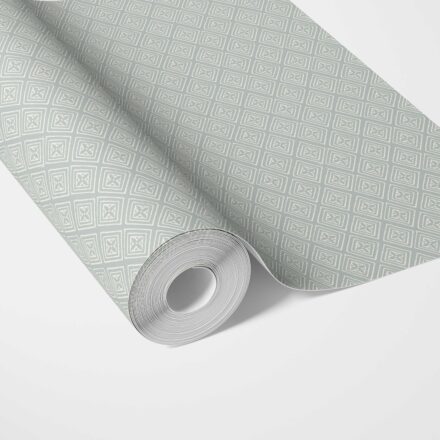 'Roe Deer' Small Diamond Lattice/ Textured Check Wallpaper (Blue/ White)