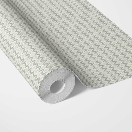 'Tavitt' Geometric Ikat Striped Wallpaper (Sage Gray/ White)