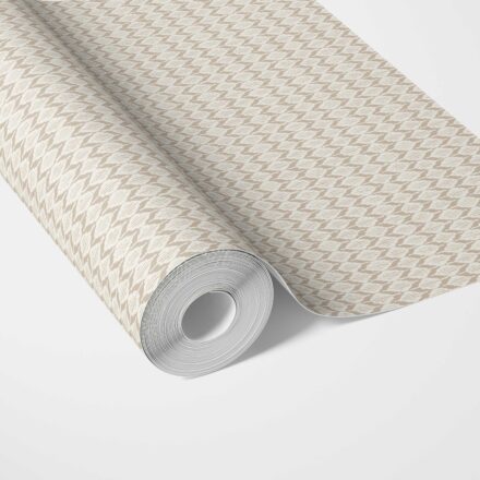 'Swiss Coffee' Neutral Ikat Striped Wallpaper (Beige/ Tan/ White)