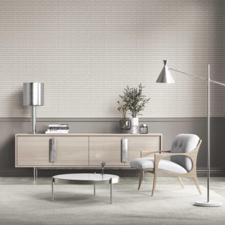 'Acik Khaver' Neutral Ikat Striped Wallpaper (Gray/ Greige/ White) - Image 3
