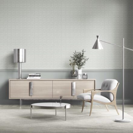 'Sahara Showers' Neutral Ikat Striped Wallpaper (Light Gray- Blue/ White) - Image 3