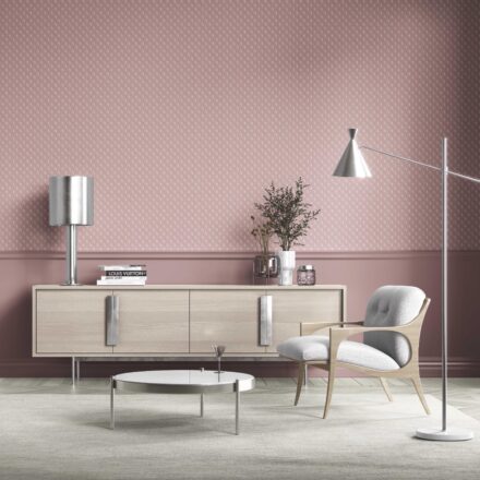 'Sarin' Textured Teardrop/ Paisley Block Print Wallpaper (Pink/ White) - Image 3
