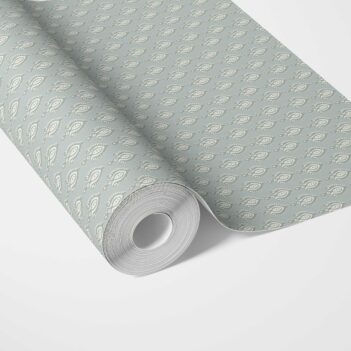 'Seashell Water' Textured Teardrop/ Paisley Block Print Wallpaper (Blue-Gray/ White)