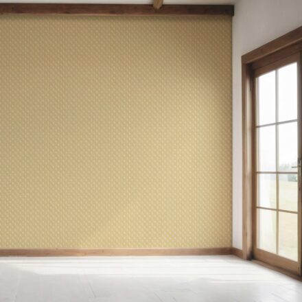 'Sun Dial' Textured Teardrop/ Paisley Block Print Wallpaper (Yellow/ White) - Image 7