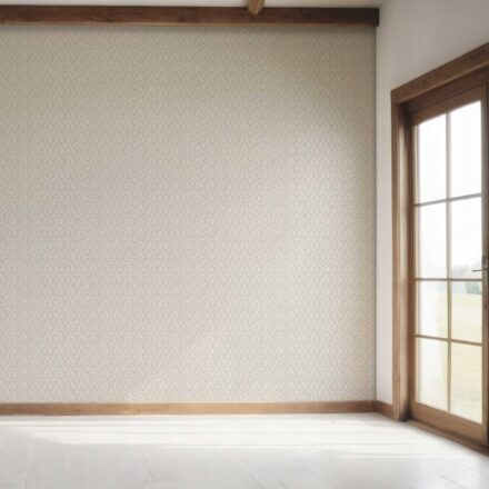 'First Dawn' Neutral Geometric Scallops Floral Wallpaper (Beige/ Greige) - Image 7
