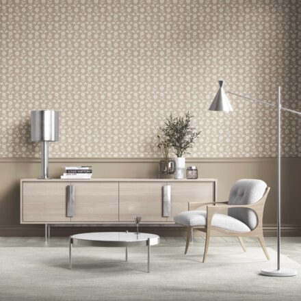 'Clementine' Neutral Toned Modern Floral/ Botanical Wallpaper (Beige/ White) - Image 2