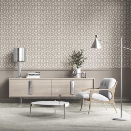 'Mystical Manor' Neutral Toned Modern Floral/ Botanical Wallpaper (Gray/ Greige/ White) - Image 2
