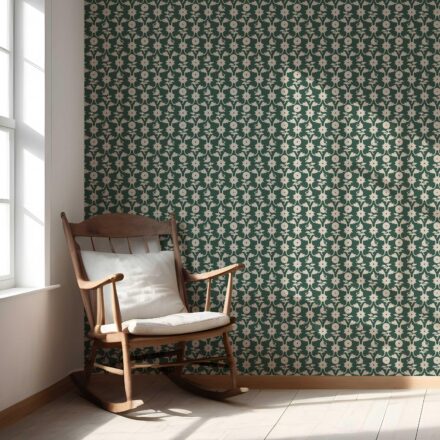 'Bosc Pear' Modern Floral Botanical Wallpaper (Green/ Beige) - Image 5