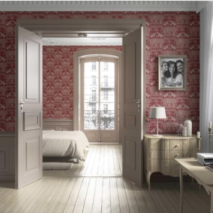 'Licht' Ethnic/ Heritage Elephants & Animals Print Wallpaper (Red/ Beige) - Image 4