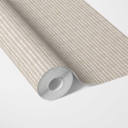 'Laite' Textured Shibori Effect Striped Wallpaper (Beige/ Greige/ White)