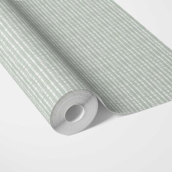 'Fearless' Textured Shibori Effect Striped Wallpaper (Green/ White)