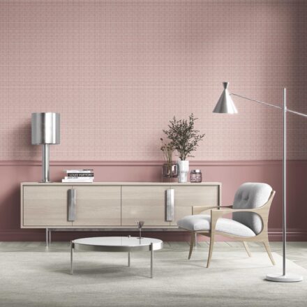 'Damond' Textured Shibori Effect Striped Wallpaper (Pink/ White) - Image 3