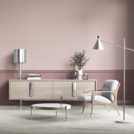 'San Pasquel' Modern Geometric Micro-Print Wallpaper (Pink/ White) - Image 3