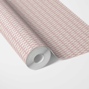 'San Pasquel' Modern Geometric Micro-Print Wallpaper (Pink/ White)