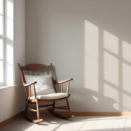 'Orion' Neutral-Toned Small Floral Lattice Wallpaper (Warm Gray/ Greige) - Image 5