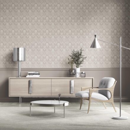 'Arnou' Modern Neural-Toned Floral/ Botanical Wallpaper (Gray/ Soft Taupe) - Image 2