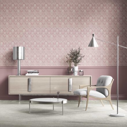 'Griffin' Modern Floral Botanical Wallpaper (Pink/ White) - Image 5