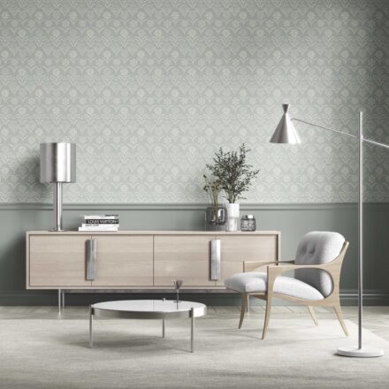 'Giulia' Modern Floral Botanical Wallpaper (Duck Egg Blue/ White) - Image 5