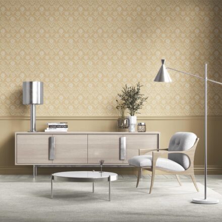 'Bialy' Modern Floral Botanical Wallpaper (Yellow/ White) - Image 5