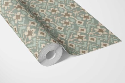 'Samak' Modern Botanical Floral Wallpaper (Sage Green/ Beige) - Image 3