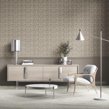 'Dulfin' Modern Neutral-Toned Botanical Floral Wallpaper (Brown/ Taupe/ Beige) - Image 2