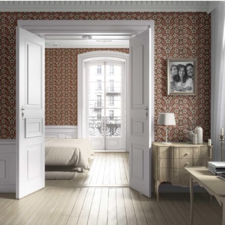 'Agate' Modern Botanical Floral Wallpaper (Brown/ Orange/ Beige) - Image 4