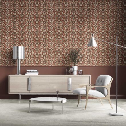 'Agate' Modern Botanical Floral Wallpaper (Brown/ Orange/ Beige) - Image 2