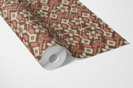 'Agate' Modern Botanical Floral Wallpaper (Brown/ Orange/ Beige) - Image 3