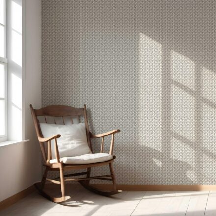 'Madonna' Small-Scale Floral Lattice Wallpaper (Beige/ Gray/ White/ Taupe) - Image 5