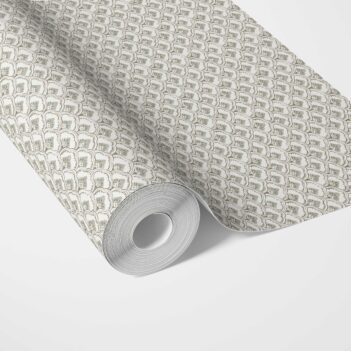 'Yansoon' Small-Scale Floral Lattice Wallpaper (Gray/ White)