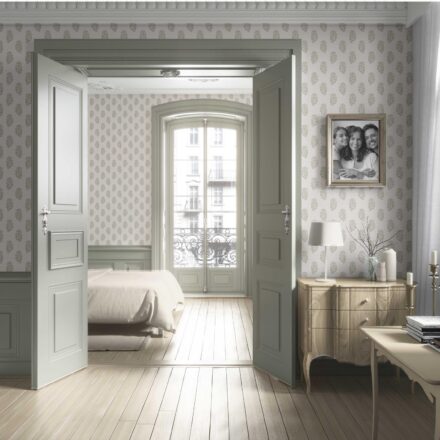 'Arabelle' Botanical/ Floral Block Print Wallpaper (Olive Green/ Cream) - Image 4
