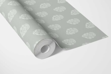 'Fitzgerald' Neutral Botanical/ Floral Block Print Wallpaper (Green-Gray) - Image 3