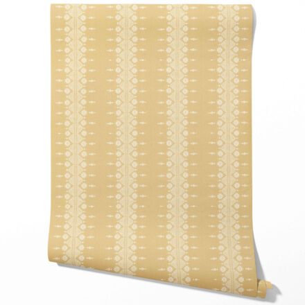 'Getty' Floral Striped Wallpaper (Yellow/ Off-White)