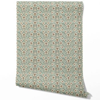 'Samak' Modern Botanical Floral Wallpaper (Sage Green/ Beige)