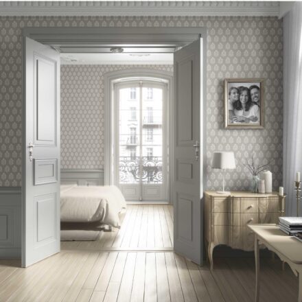 'Alistair' Neutral Botanical/ Floral Block Print Wallpaper (Gray/ Greige/ Cream) - Image 4