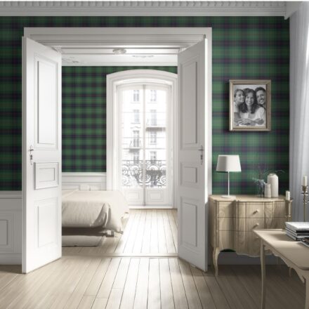 'Maksim' Geometric Plaid Checkered Wallpaper (Green/ Navy Blue/ Red/ Yellow) - Image 4