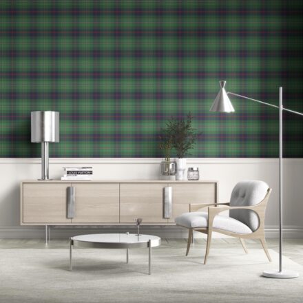 'Maksim' Geometric Plaid Checkered Wallpaper (Green/ Navy Blue/ Red/ Yellow) - Image 2