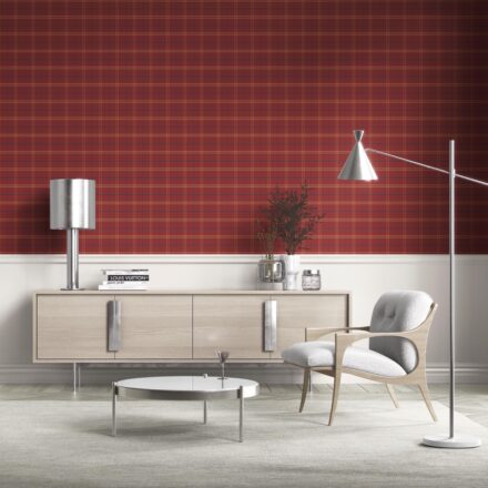 'Harlequin' Geometric Plaid Checkered Wallpaper (Red/ Yellow/ Blue) - Image 2