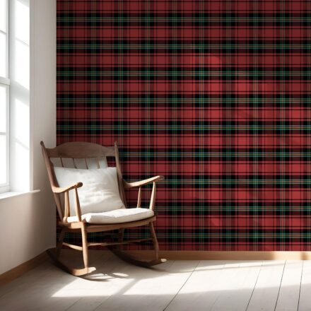 'Ripslinger' Geometric Plaid Checkered Wallpaper (Red/ Black/ Yellow/ Aqua) - Image 5