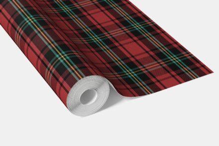 'Ripslinger' Geometric Plaid Checkered Wallpaper (Red/ Black/ Yellow/ Aqua) - Image 3