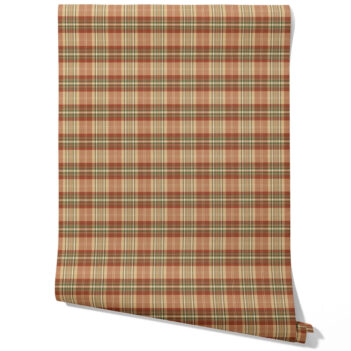 'Alain' Geometric Plaid Checkered Wallpaper (Red/ Brown/ Beige/ Green)