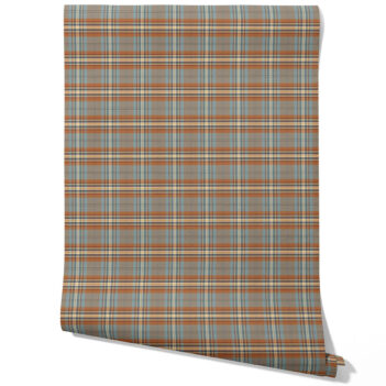 'Leif' Geometric Plaid Checkered Wallpaper (Blue/ Brown/ Red)
