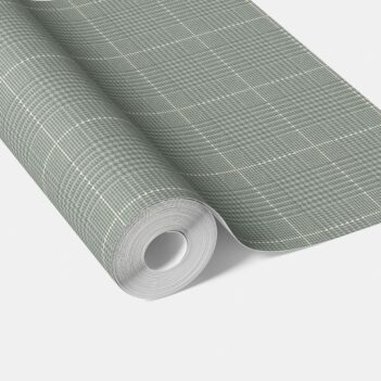 'Barley Ridge' Plain/ Textured Check Wallpaper (Sage Green)