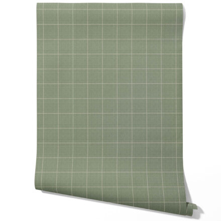 'Forest Garden' Plain/ Textured Check Wallpaper (Gray-Green) - Image 3