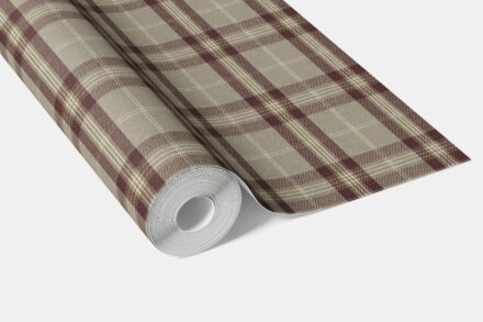 'Fitzroy Dusk' Geometric Plaid Checkered Wallpaper (Brown/ Maroon/ Beige) - Image 3